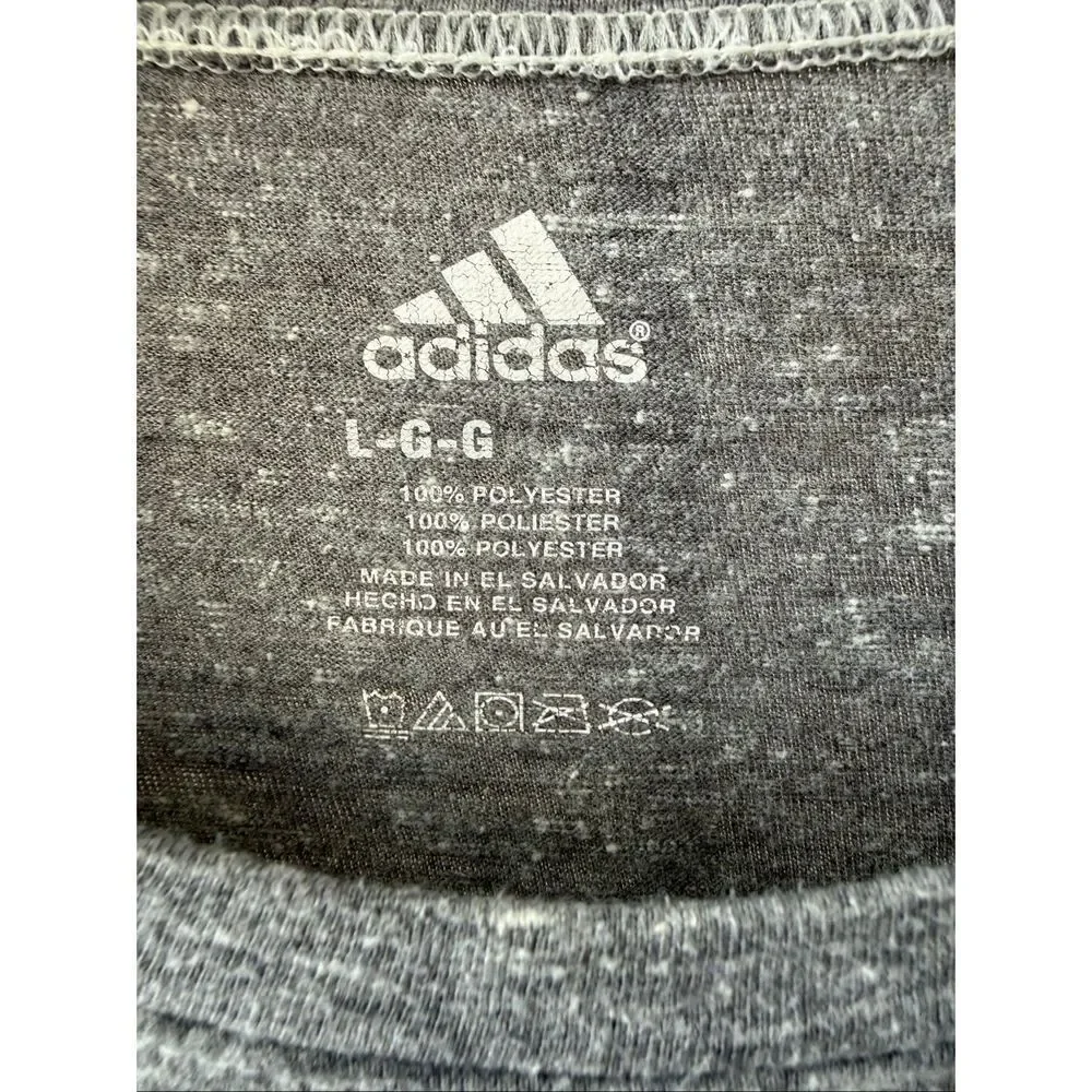 Adidas Short Sleeve Trefoil Logo Grey Teal Red Tshirt L
